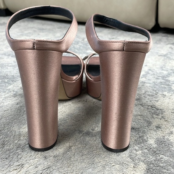 New Giuseppe Zanotti Tytania Satin Mule Sandals Zipper Toes Platform Heels Sz 40 - Picture 12 of 16